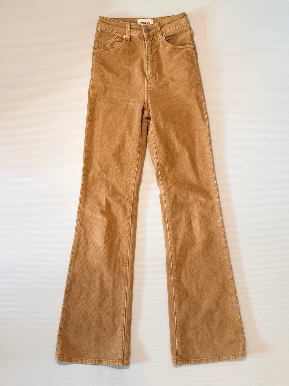 ROLLA'S Camel Corduroy High-Rise Flare Jeans